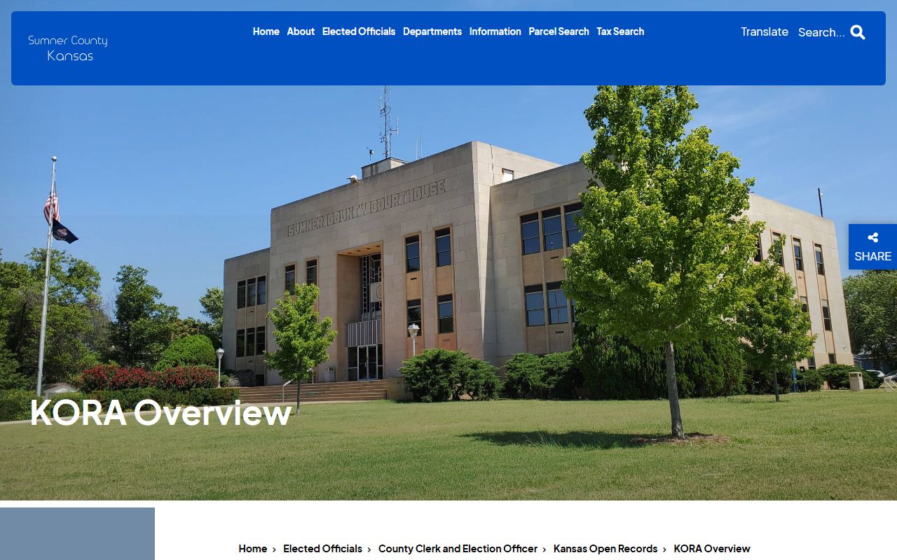 Sumner County Clerk records KORA overview for public records