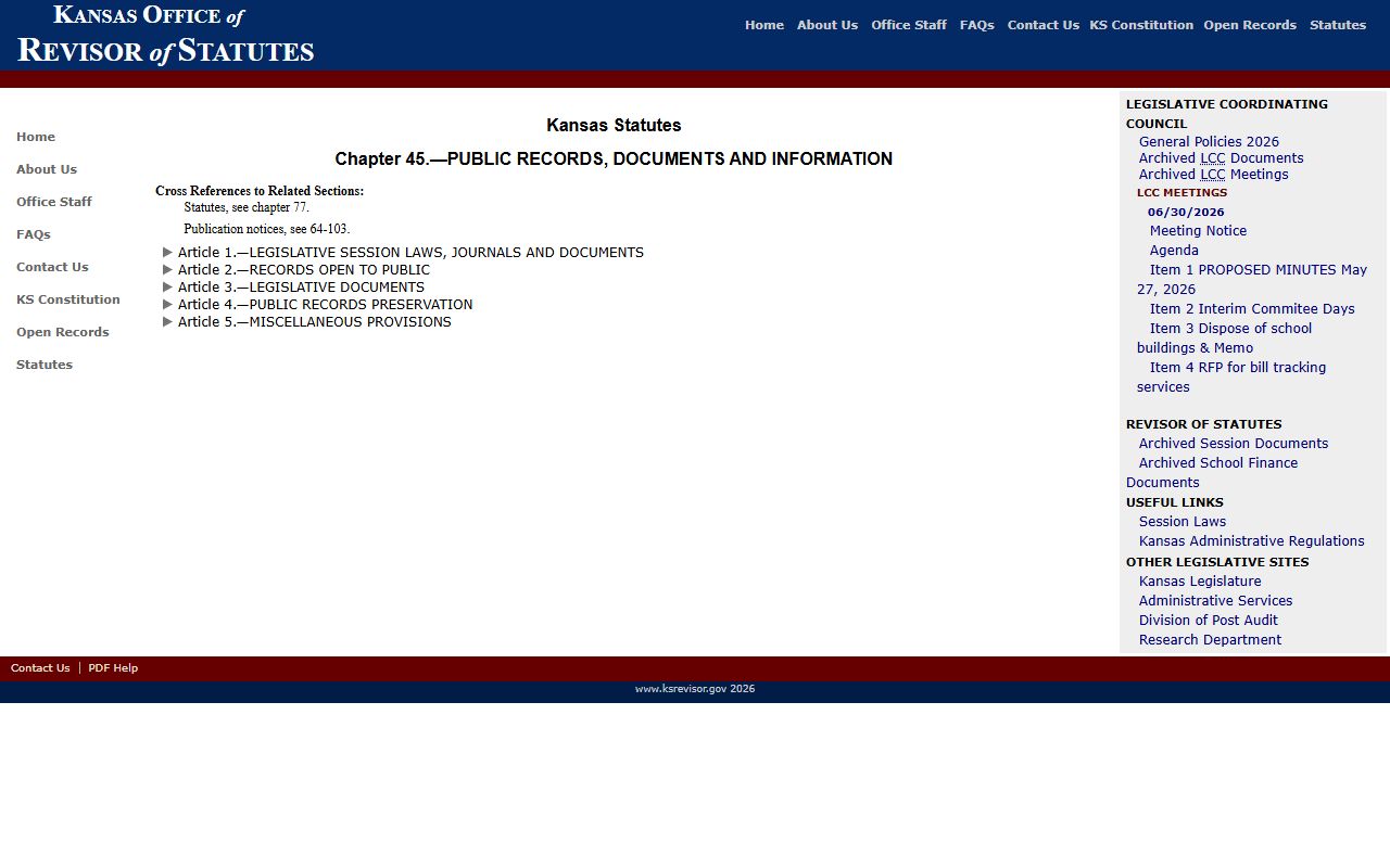 Sumner County court records Kansas Open Records Act source