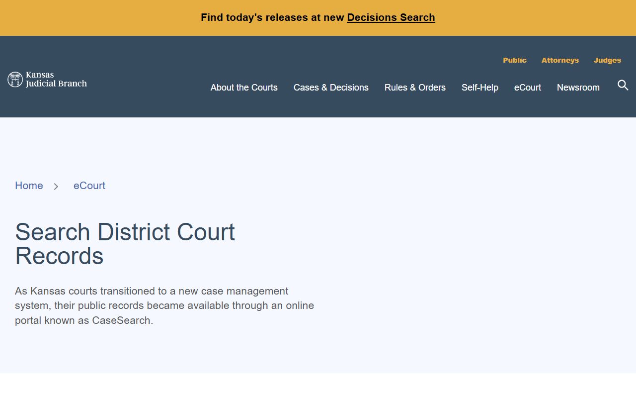 Sumner County court records Kansas district court records access source