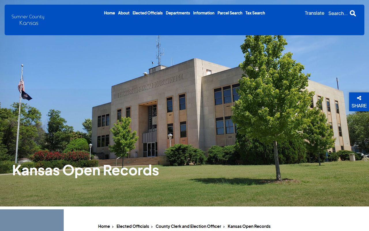 Sumner County court records Kansas Open Records officer source