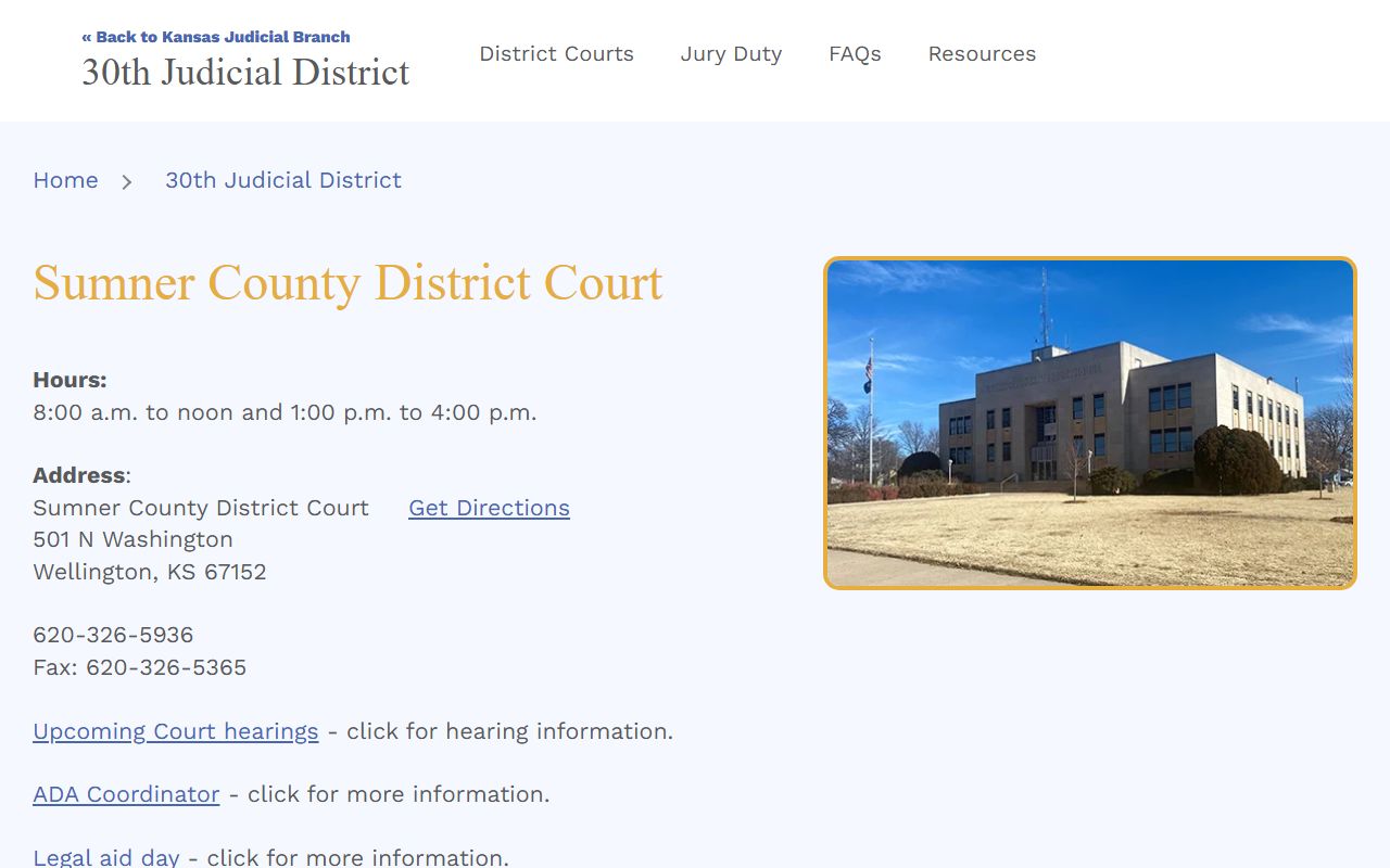 Sumner County court records District Court official listing source