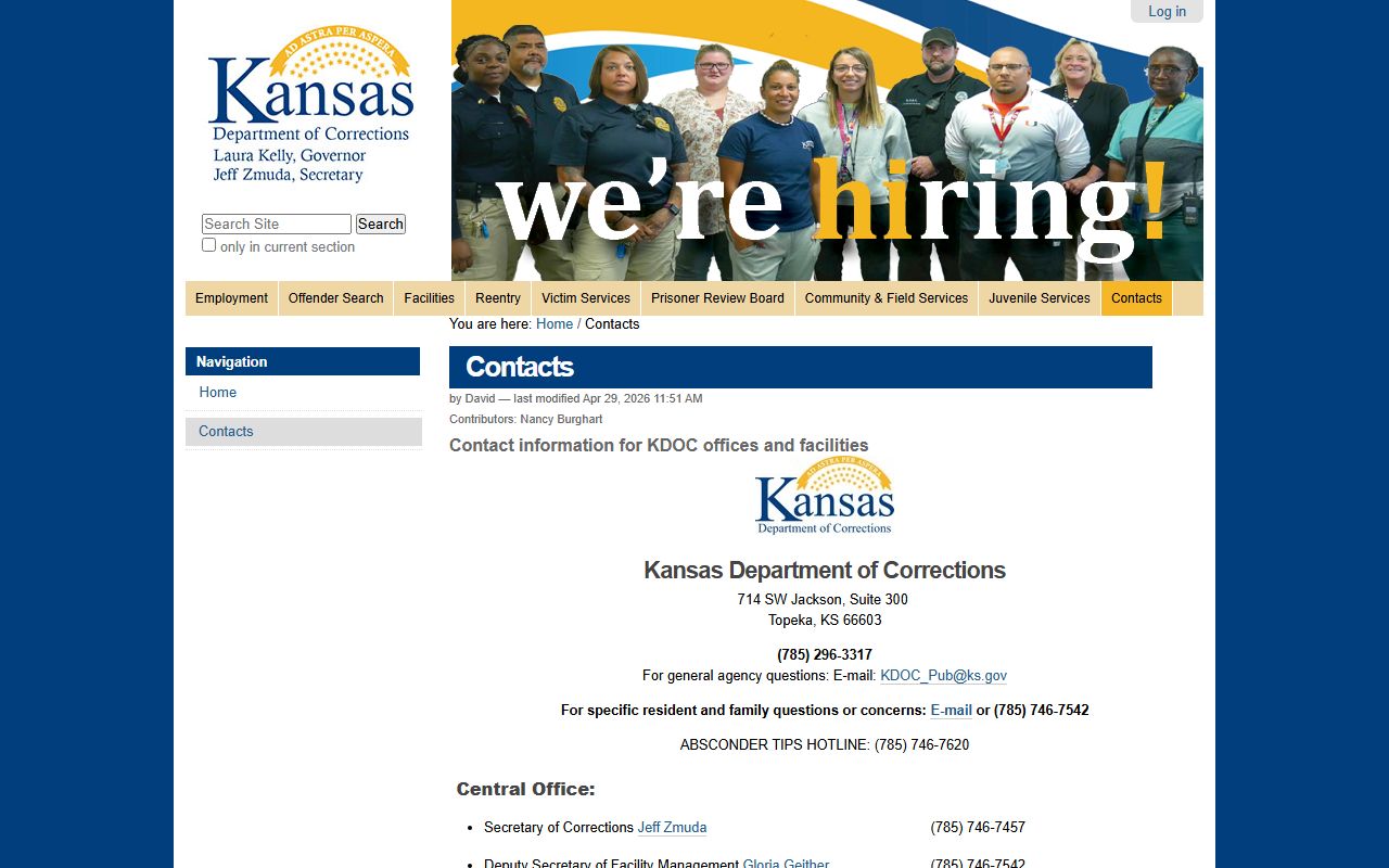 Sumner County inmate search KDOC contacts