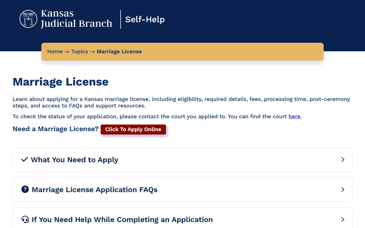 Sumner County marriage records Kansas online marriage license application