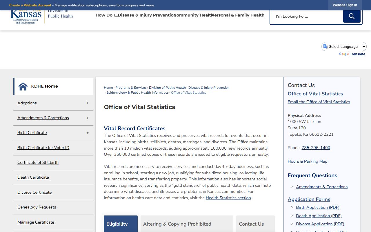 Sumner County marriage and divorce records KDHE Office of Vital Statistics